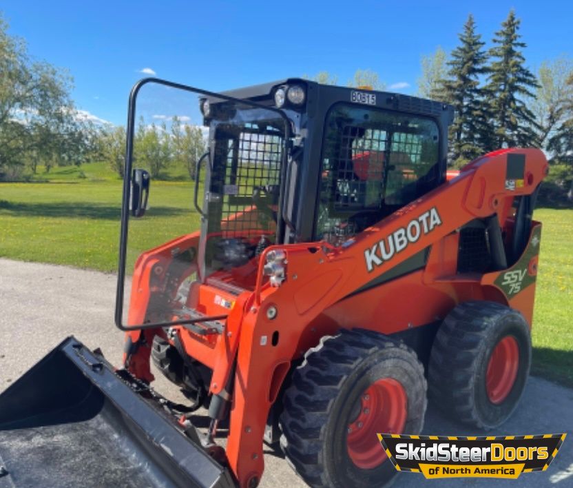 Kubota SSV Skid Steer Door - Complete With Handle, Locking Latch/Keys, Hinges, Weather Seal Gasket, &amp; All Nuts/Bolts/Washers
