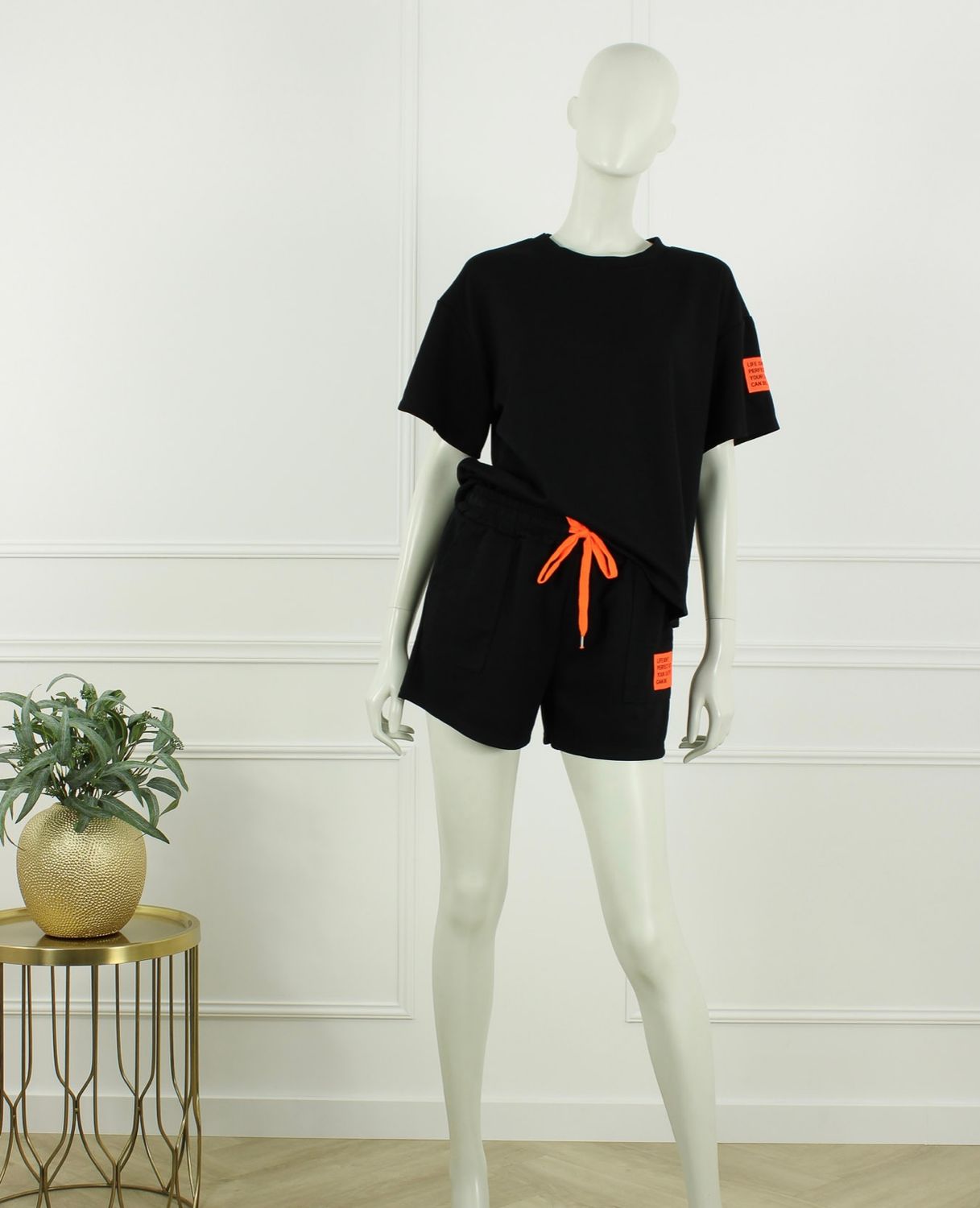 2-Delige sevilla set zwart oranje, one size