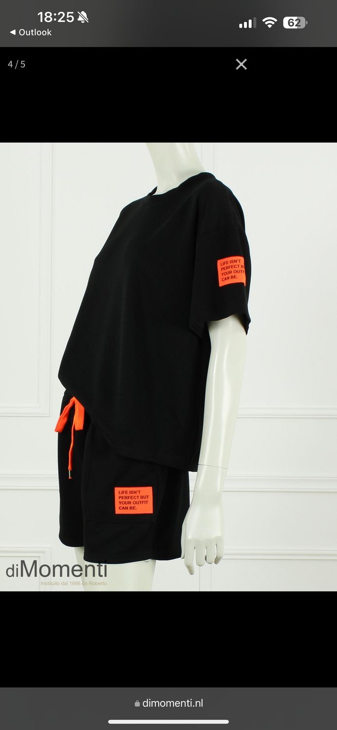 2-Delige sevilla set zwart oranje, one size