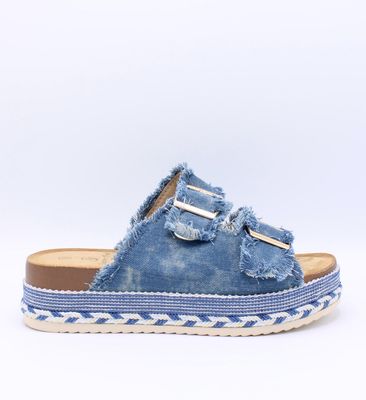 Jeans plateauzool slipper
