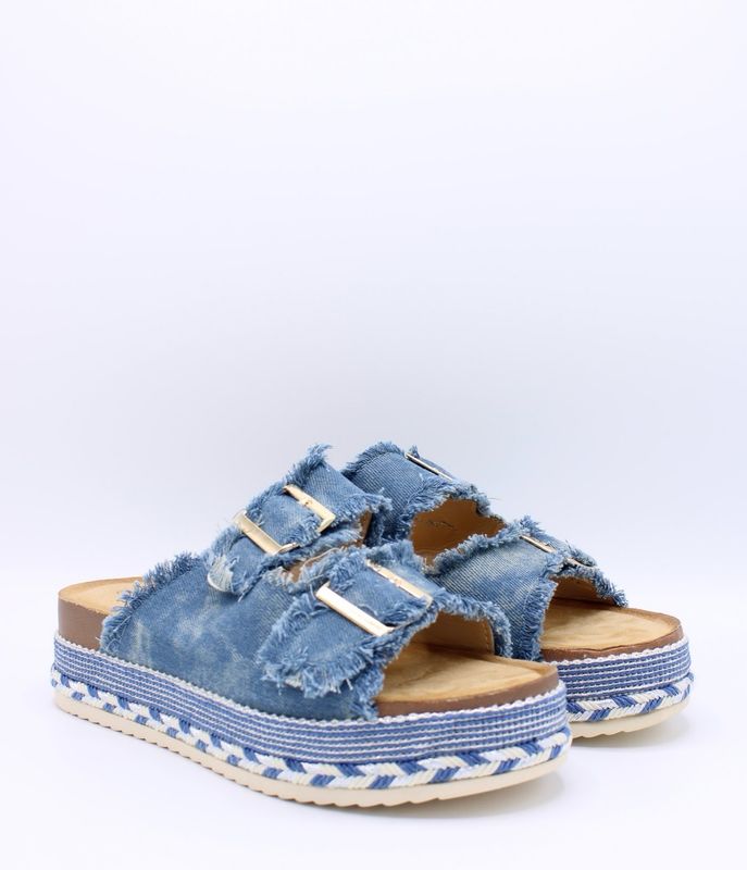 Jeans plateauzool slipper