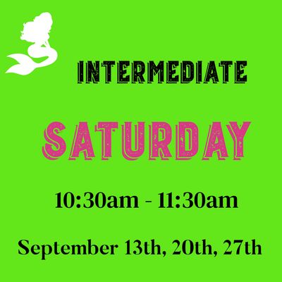 Intermediate / Saturday/ September 13,20,27- 10:30am-11:30am
