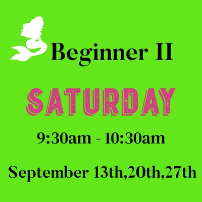 Beginner II / Saturday/ September 13,20,27 9:30am -10:30am