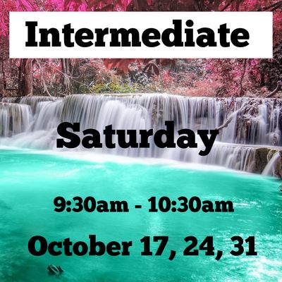 Intermediate/ Saturday/ October 17,24,31 / 9:30am - 10:30am