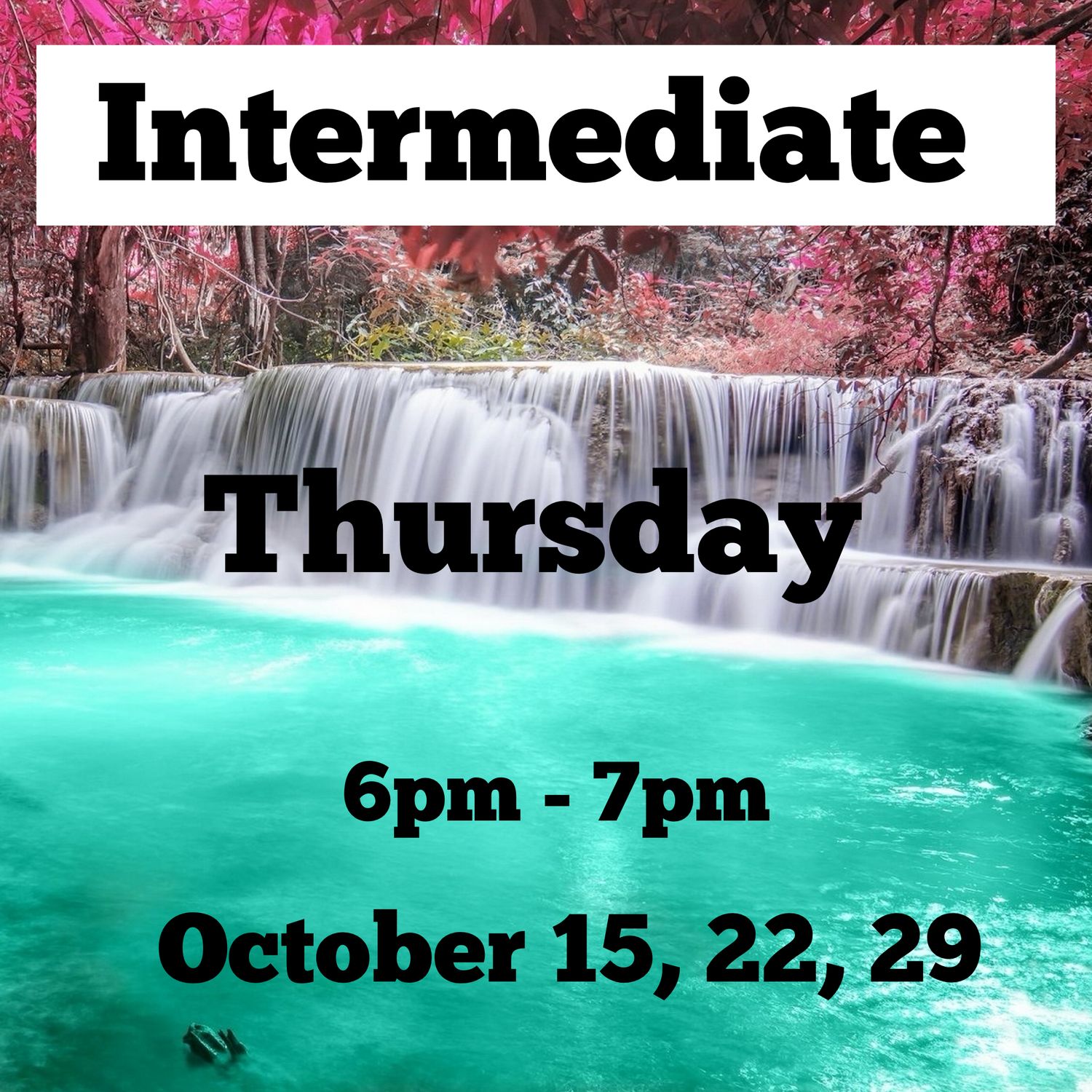 Intermediate/ Thursday/ October 15,22,29 /6pm - 7pm