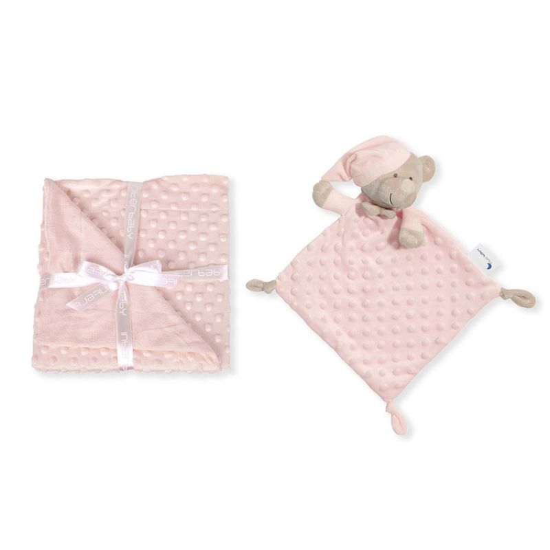 Baby Droomset – Roze | Wikkeldeken &amp; Knuffeldoekje met Beertje