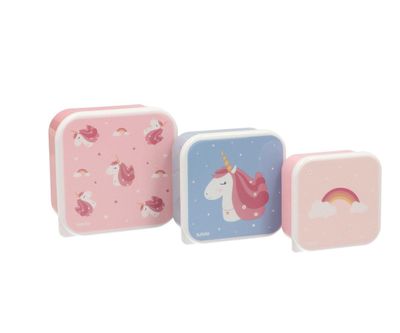 Set van 3 Lunchboxen - Eenhoorn