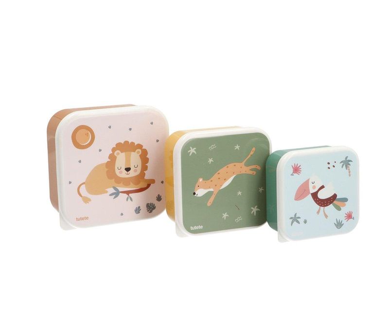 Set van 3 Lunchboxen - Safari