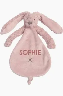 Happy Horse | Knuffeldoekje Rabbit Richie Oudroze Gepersonaliseerd
