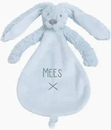 Happy Horse | Knuffeldoekje Rabbit Richie Blauw Gepersonaliseerd