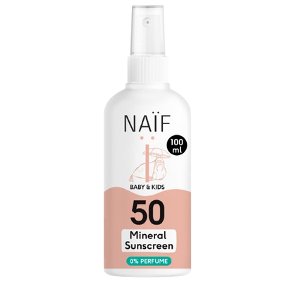 Naïf | Minerale Zonnebrandspray 0% parfum voor Baby &amp; Kids Factor 50 100ML