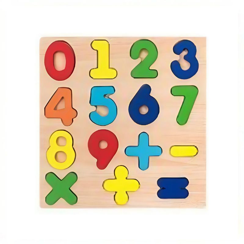 Houten Cijfer Puzzel - 0 t/m 9 + Symbolen