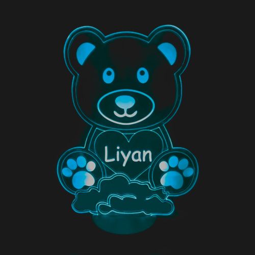 Personalisiertes Nachtlicht für Kinder, LED-Lampe Bär
