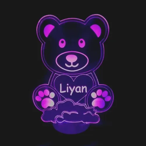 LED-Lampe Bär XL, personalisiertes Nachtlicht für Kinder