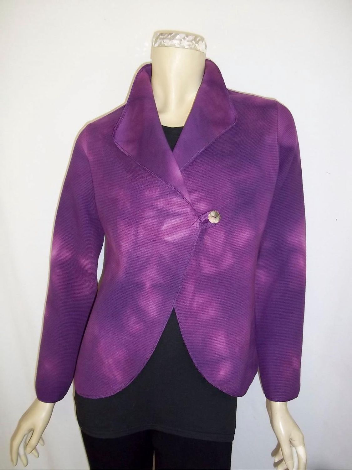 Bejeweled Cropped Sky-Dye Cardigan in Vivid Autumn Light