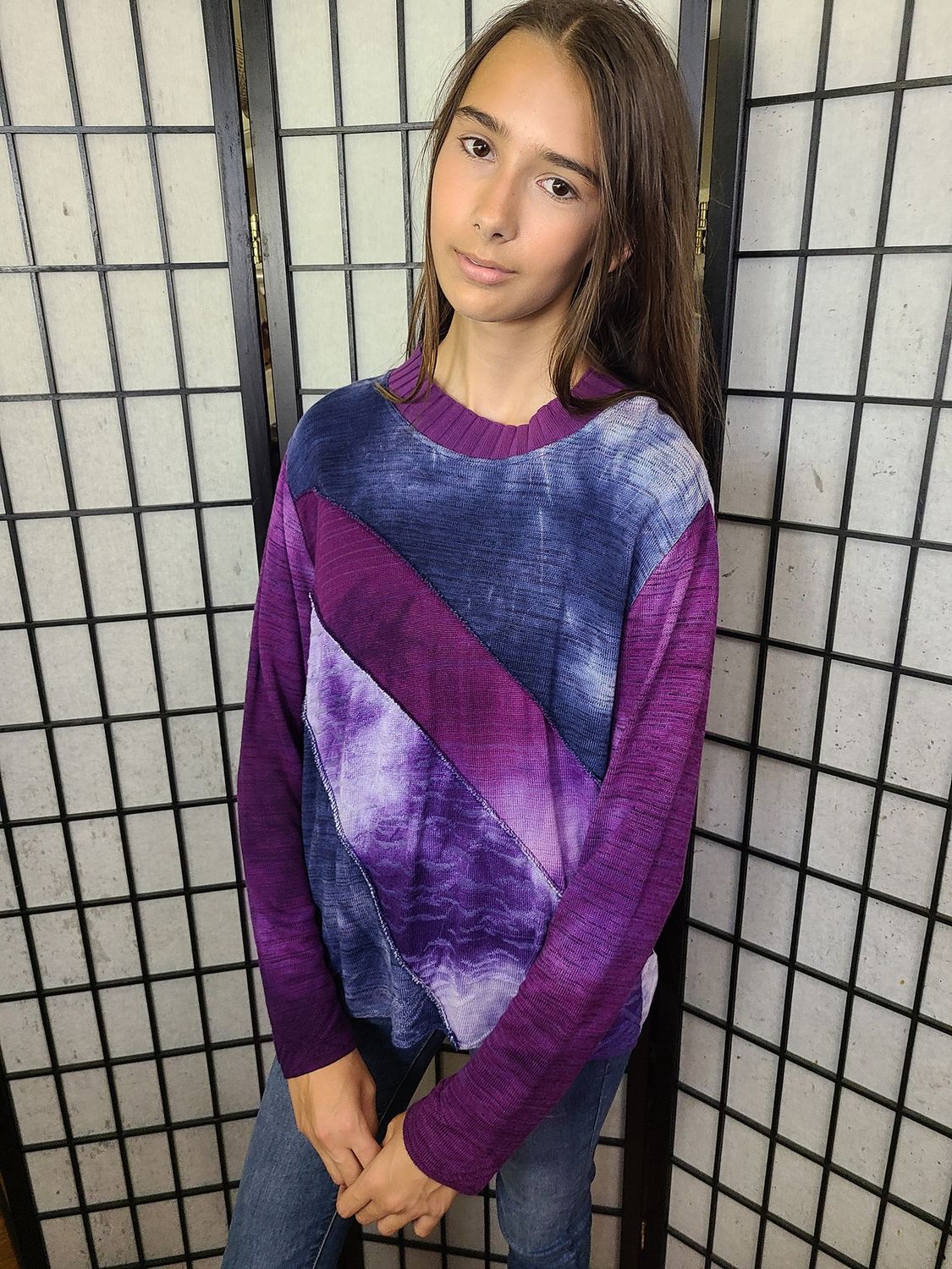 Bejeweled Mid Sky-Dye Long-Sleeved Pullover is Springtide Gray