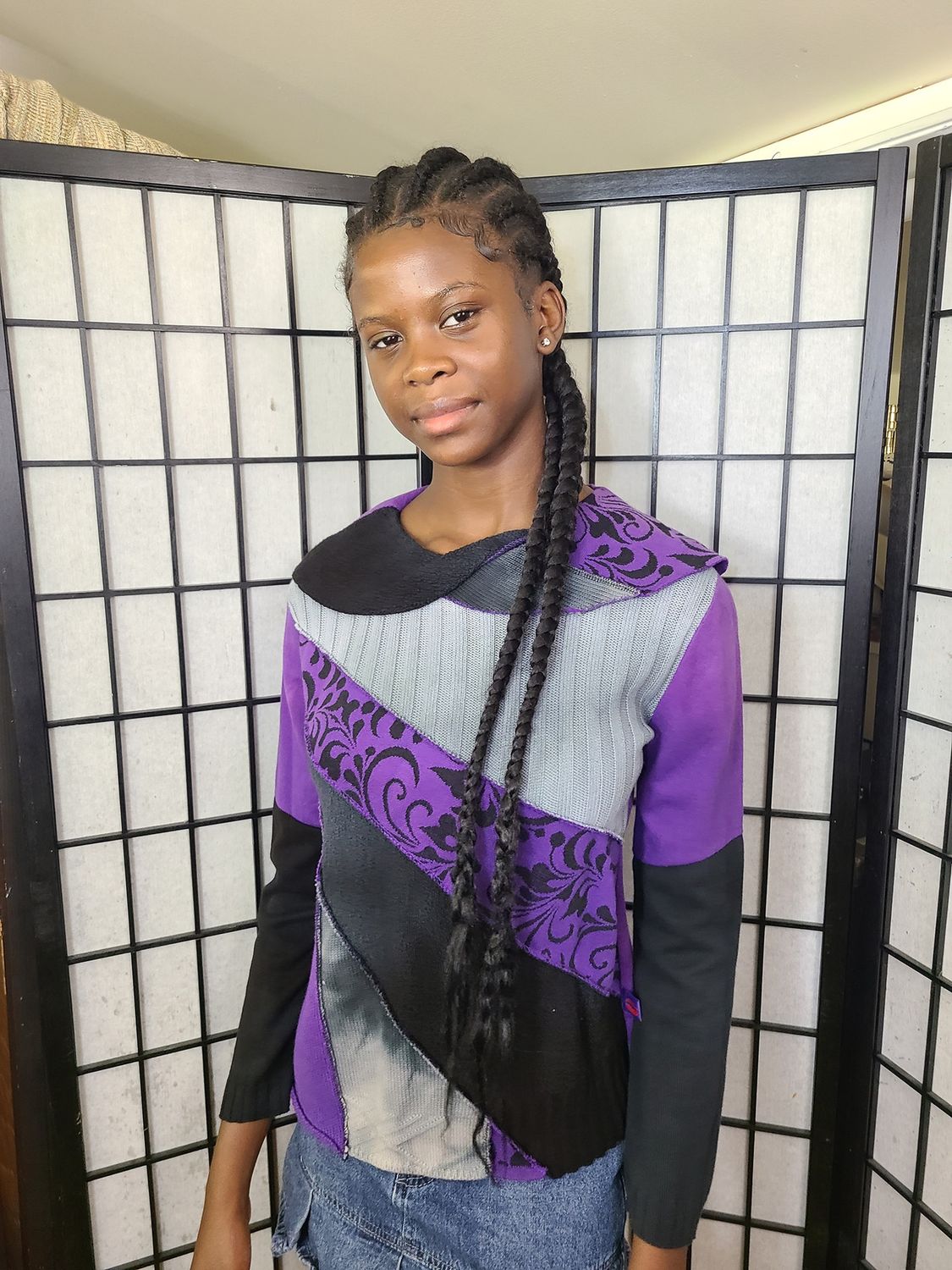 Bejeweled Mid Sky-Dye Cowl Neck Pullover in Beautiful Springtide