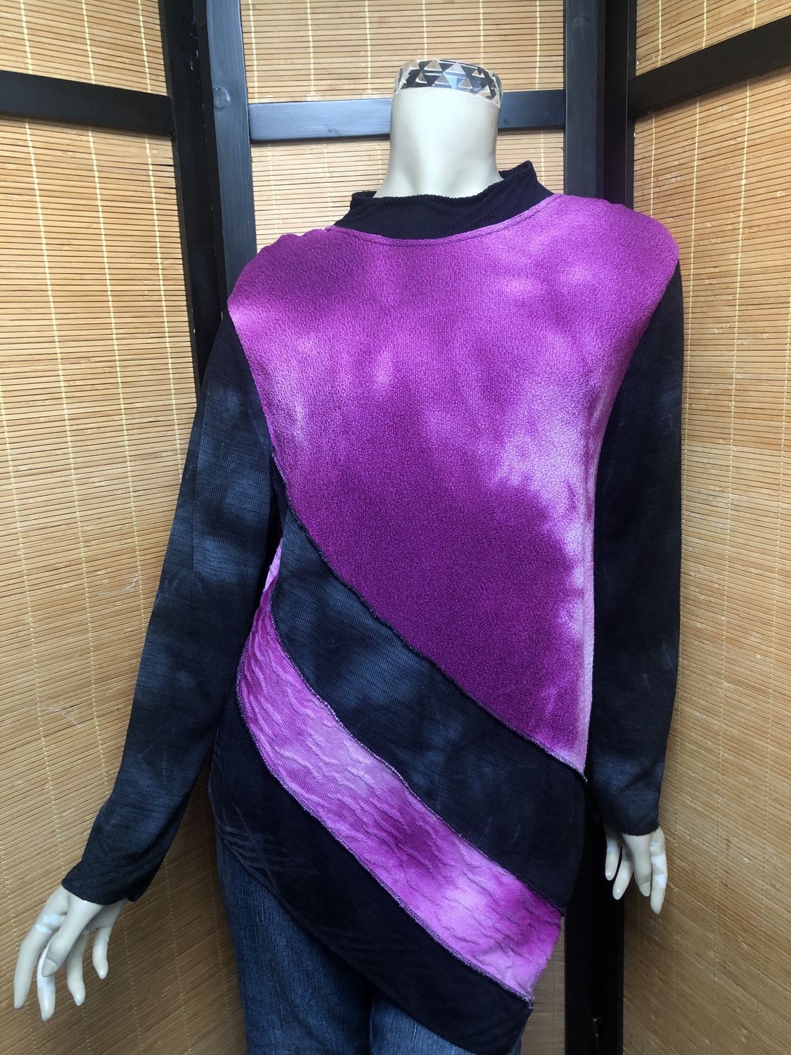 Bejeweled Long Sky-Dye Long-Sleeved Pullover in Beautiful Pink Love