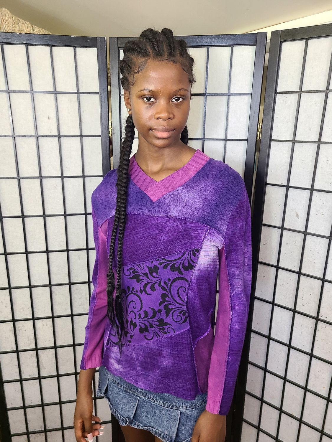 Bejeweled Mid Sky-Dye Long-Sleeved Pullover in Springtide Pink
