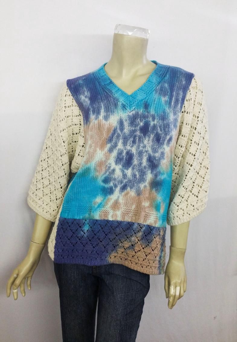 Fresh Fruit Sky-Dye Mid Pullover in Blue Blanche Belle