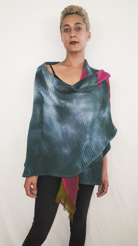 Sky-Dye Patchwork Shawl