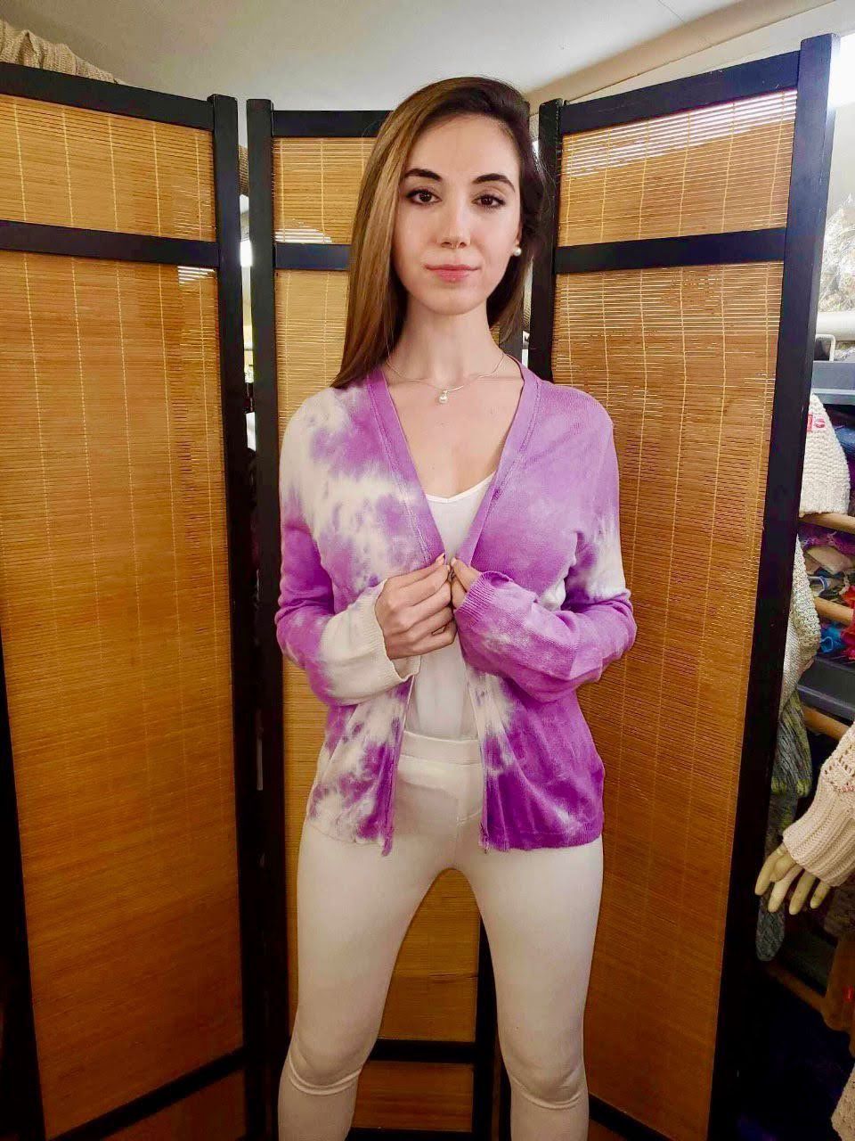 Fresh Fruit Sky-Dye Cardigan in Purple Summer Cloud