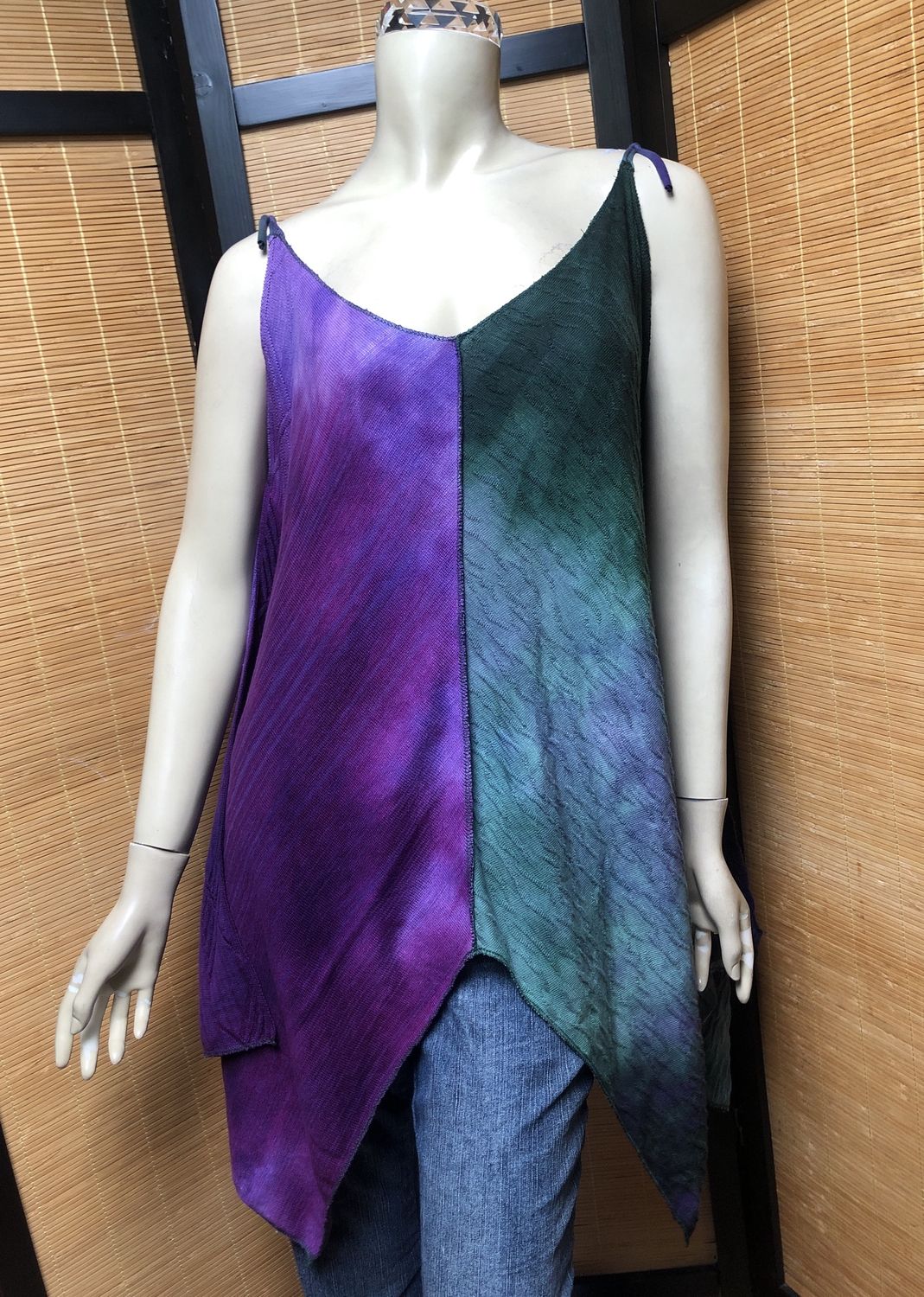 Fresh Fruit Sky-Dye Long Sleeveless Shirt in Hazy Purple Spring