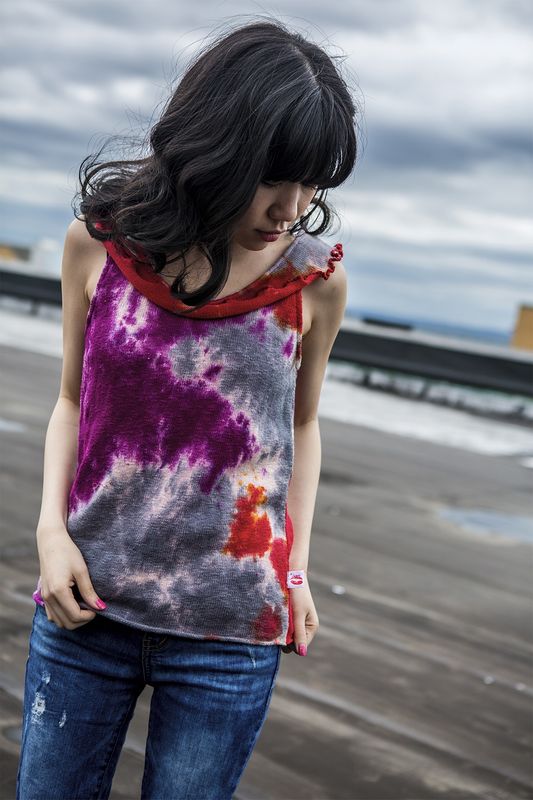 Vintage Multicolor Ruffle Collar Tank