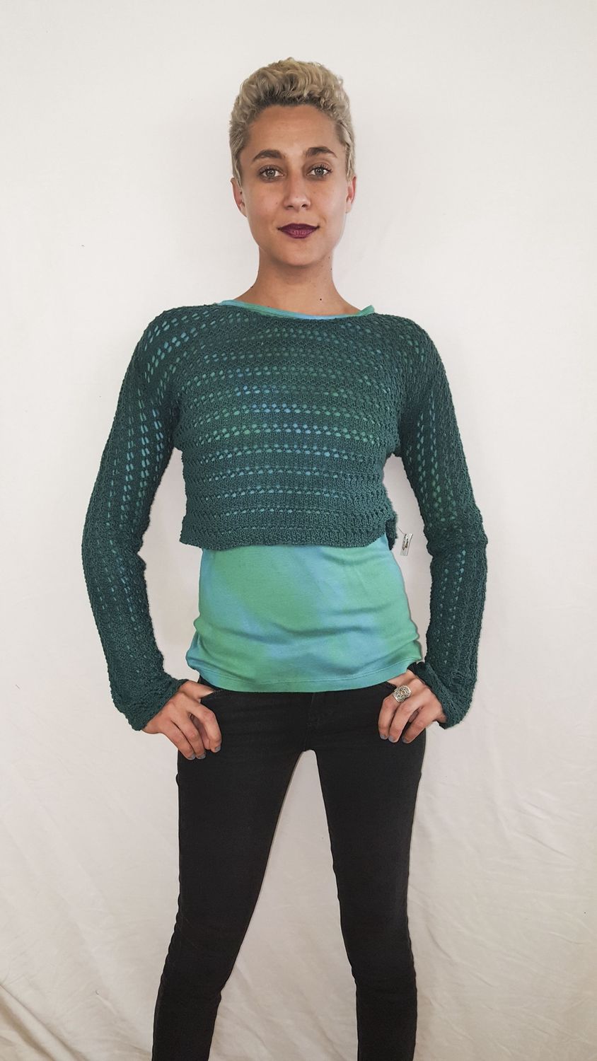 Pointelle Cropped w/ Tee, Size: S/M