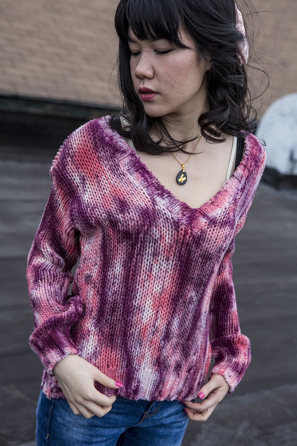 Jewel Tone Sky-Dye Sweater Shirt