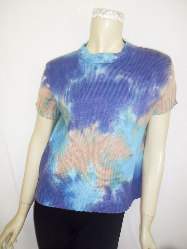 Summer Vintage Sky-Dye Shirt in Beige Blue Summer