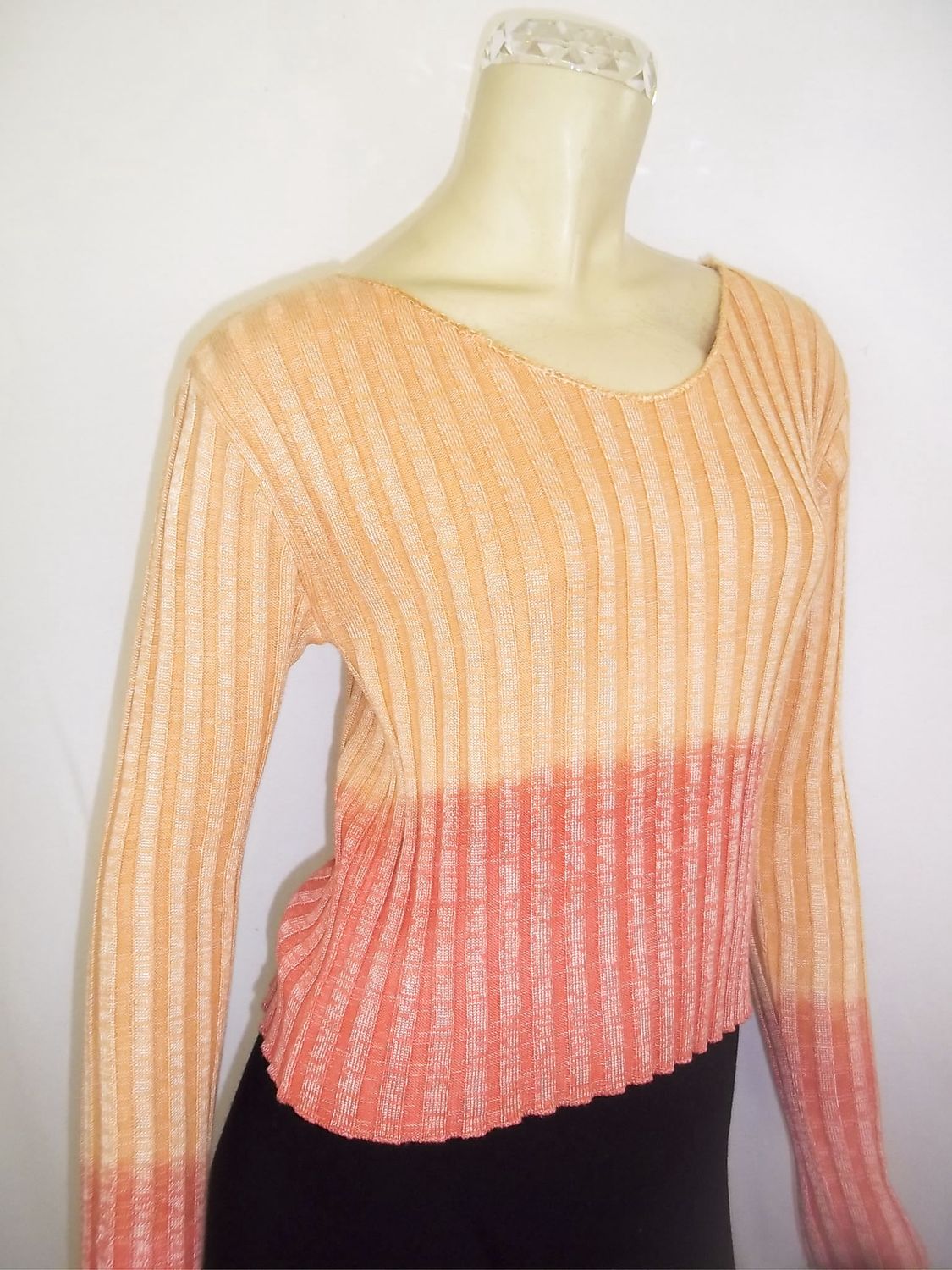 Summer Vintage Sky-Dye Sweater Shirt in Orange Summer Fun