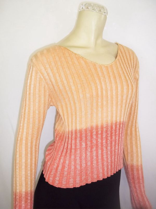 Summer Vintage Sky-Dye Sweater Shirt in Orange Summer Fun