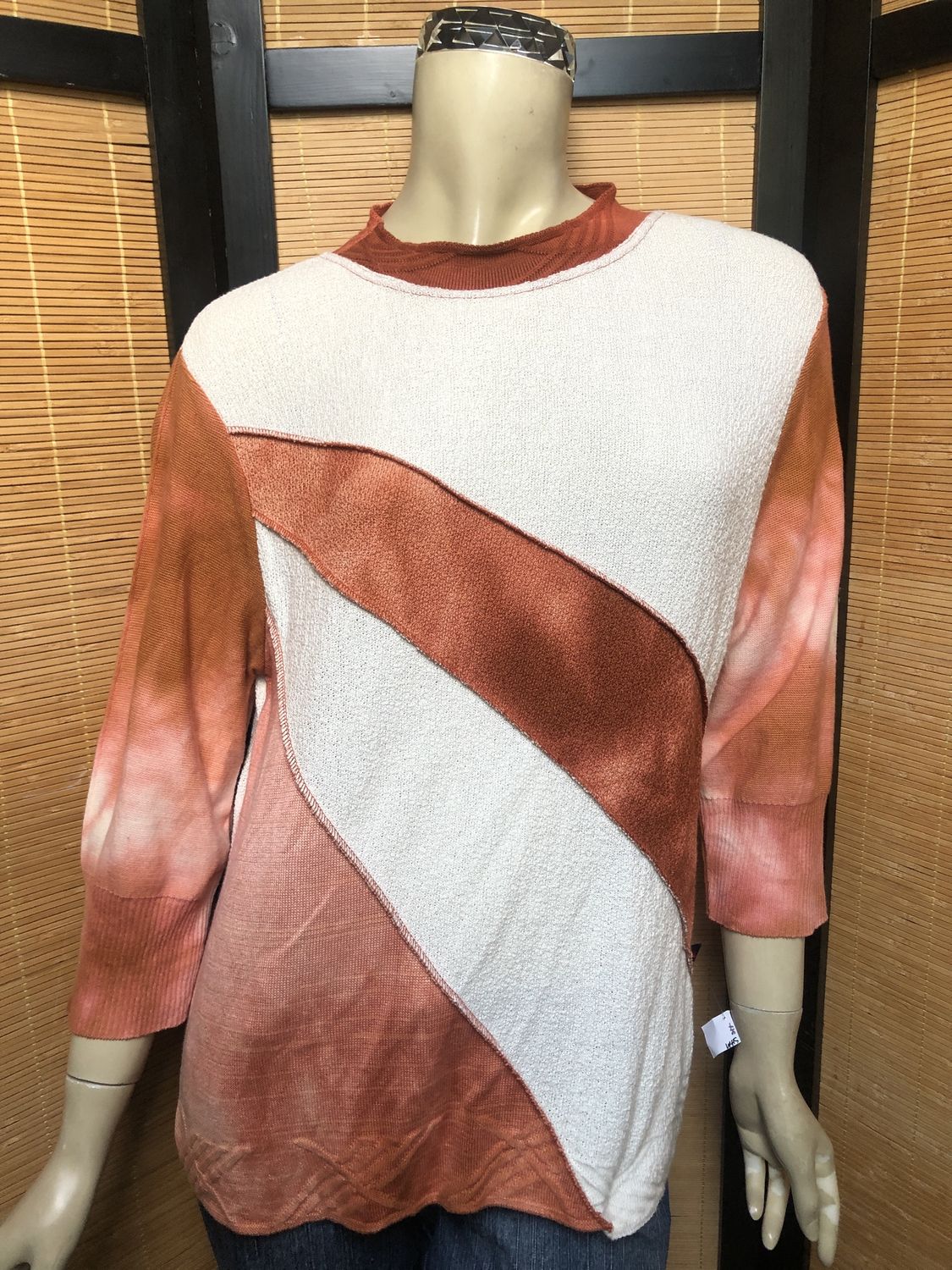 Fresh Fruit Sky-Dye Long Long-Sleeved Crew-Necked Pullover in Ginger Spring Belle