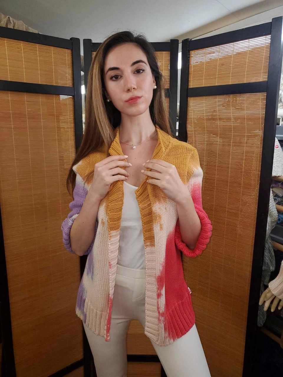Fresh Fruit Sky-Dye Cardigan in Summertime Clouds