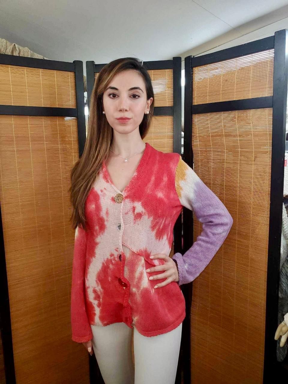 Fresh Fruit Sky-Dye Cardigan in Summertime Sunset