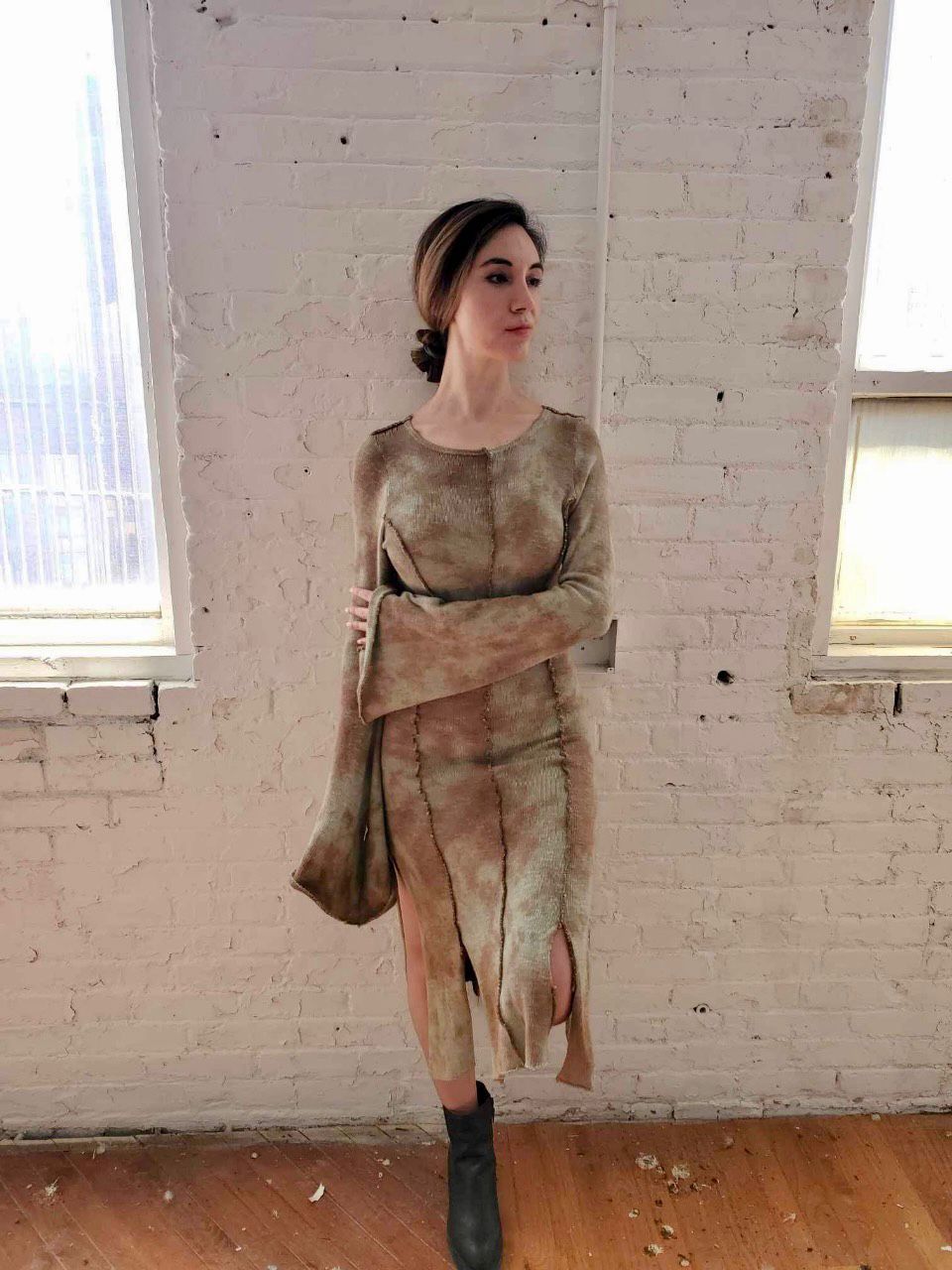 Fresh Fruit Sky-Dye Dress in Beige Summer Style