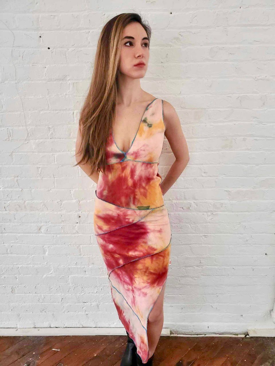 Fresh Fruit Sky-Dye Dress in Red Beauty Summer