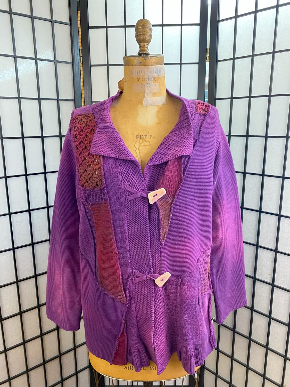 Fresh Fruit Sky-Dye Cropped Long-Sleeved Cardigan in Royal Delicate Purple