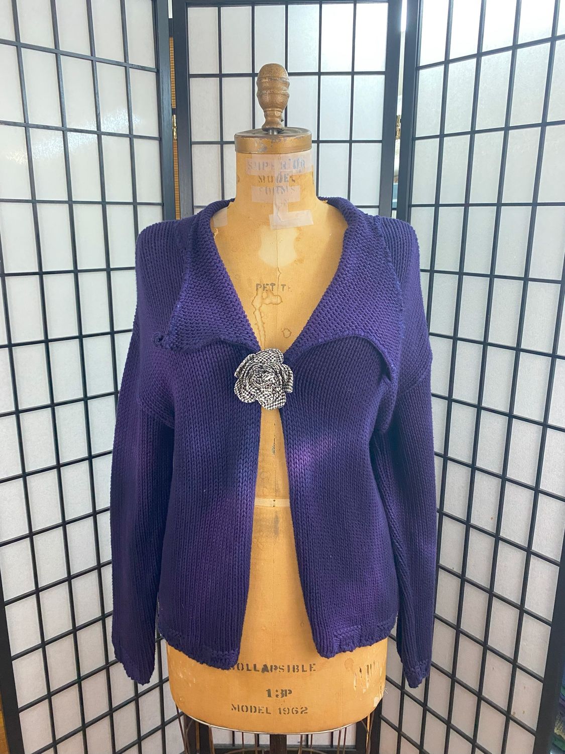 Fresh Fruit Sky-Dye Cropped Long-Sleeved Cardigan in Royal Exquisite Midnight