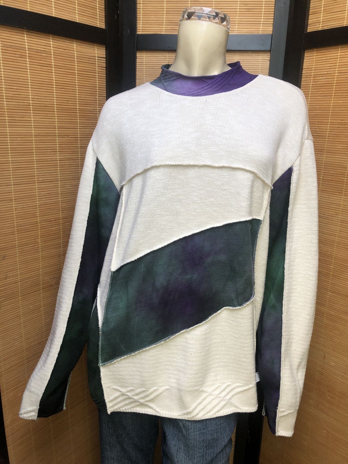 Fresh Fruit Sky-Dye Long Long-Sleeved Crew-Necked Pullover in Purple Greenwood Spring