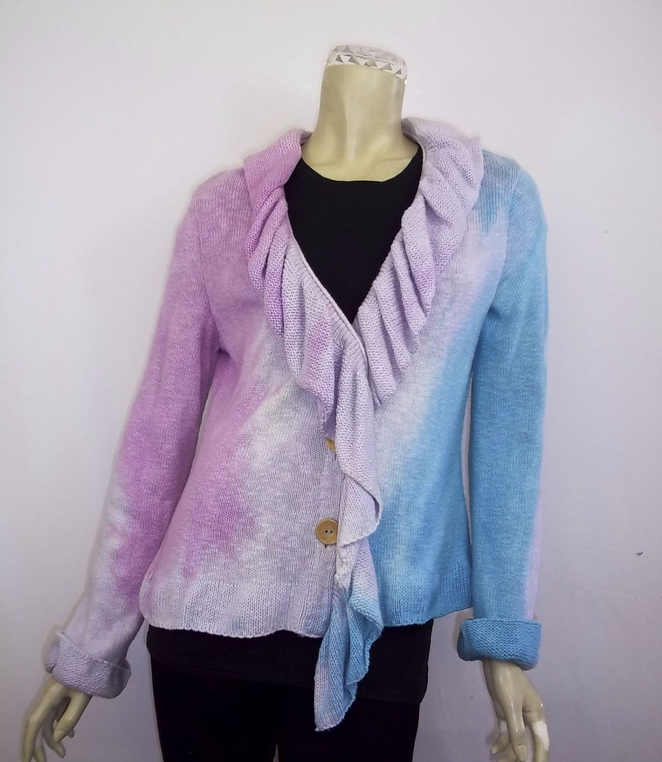 Cascade Ruffle Cardigan in Coralberry