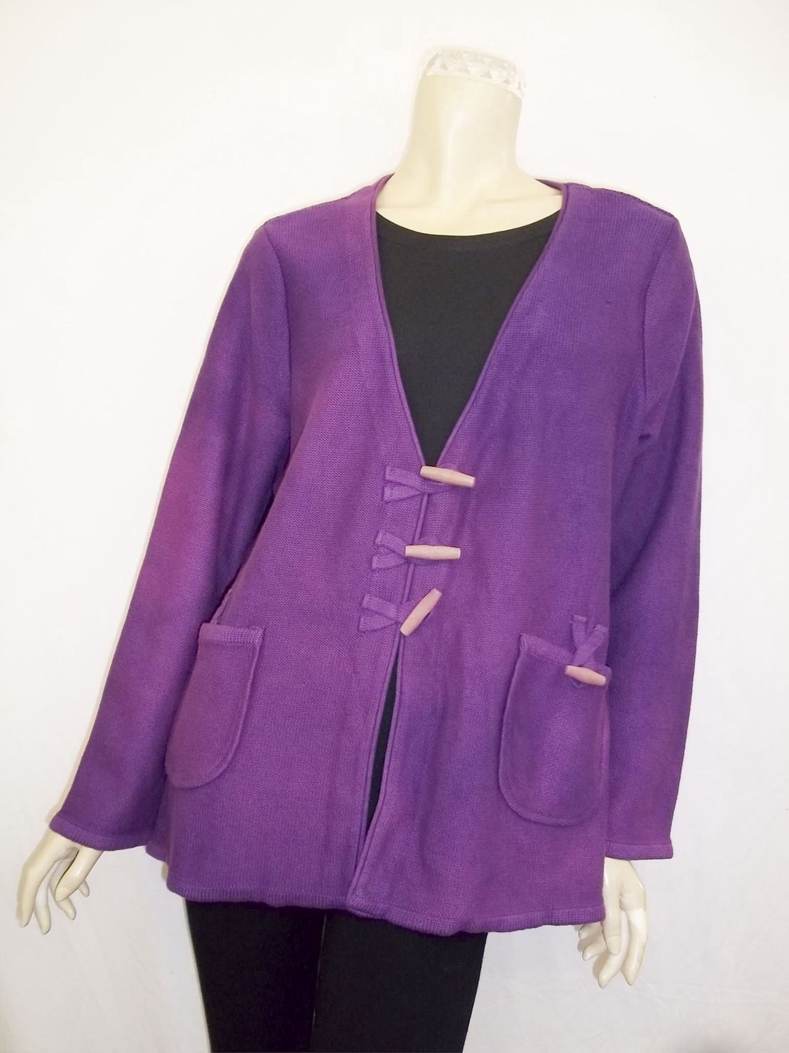 Cardigan Purple Toggle