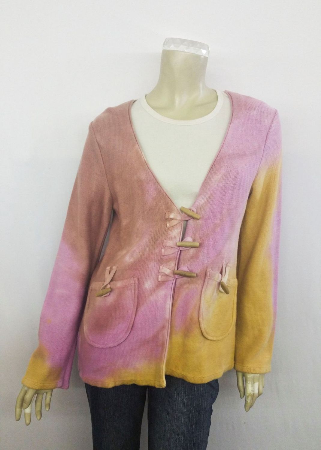 Fresh Fruit Sky-Dye Long Cardigan in Pink Spring