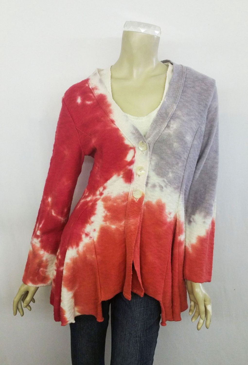 Fresh Fruit Sky-Dye Long Cardigan in Warm Sunrise