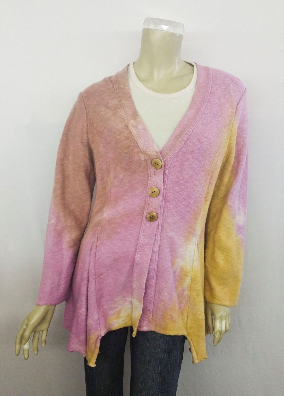 Fresh Fruit Sky-Dye Long Cardigan in Yellow Sunset