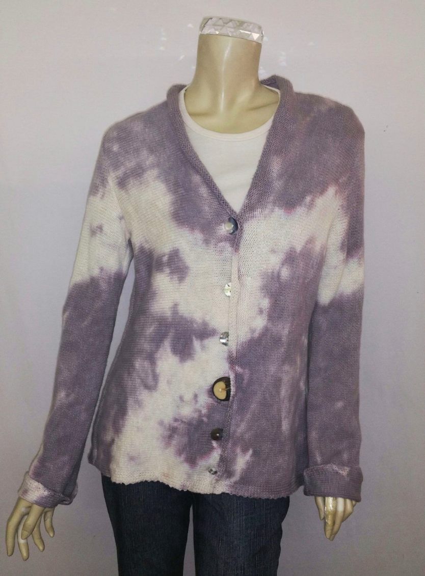 Fresh Fruit Sky-Dye Mid Cardigan in Gray Cloudy Love