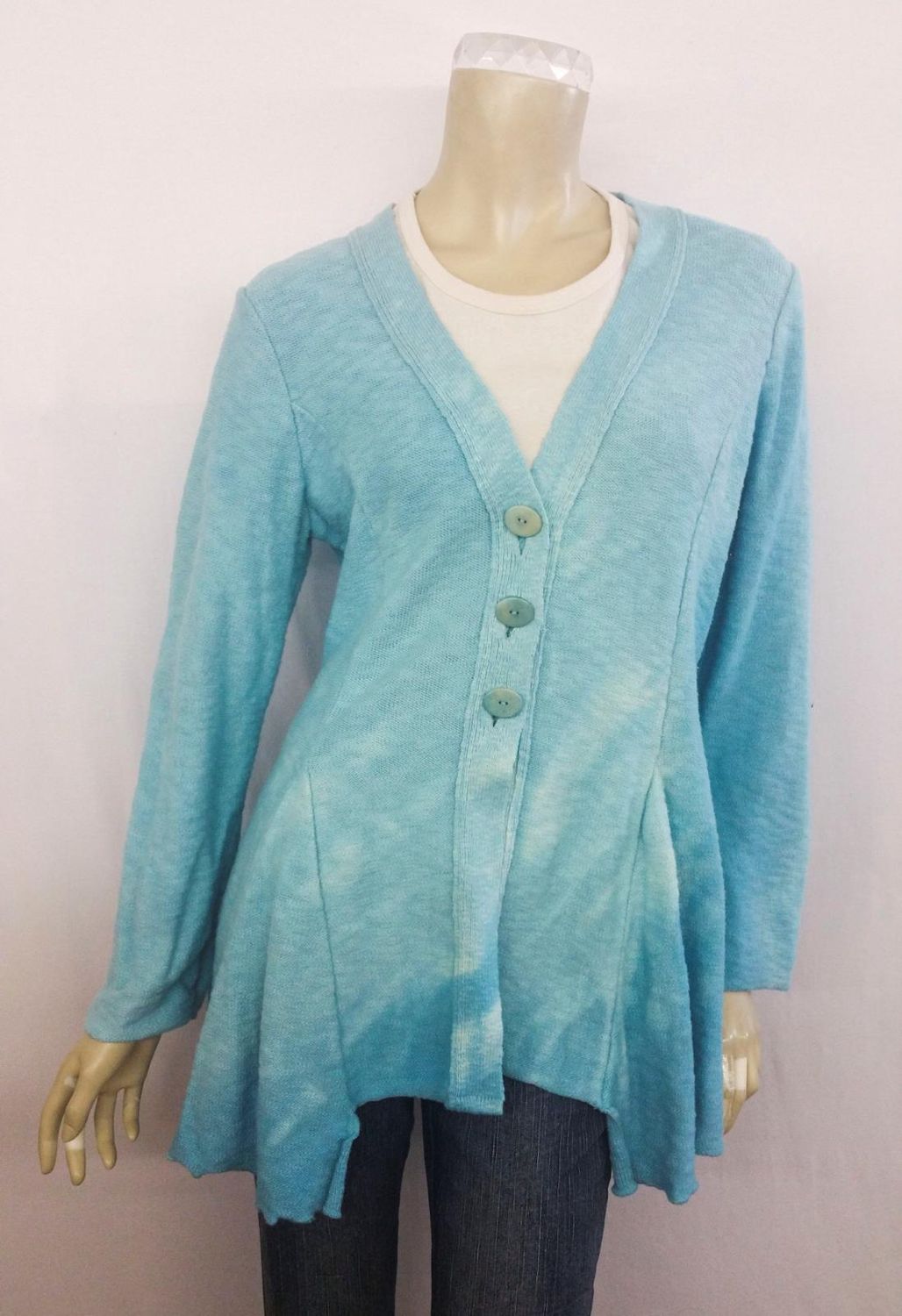 Fresh Fruit Sky-Dye Long Cardigan in Blue Meadow
