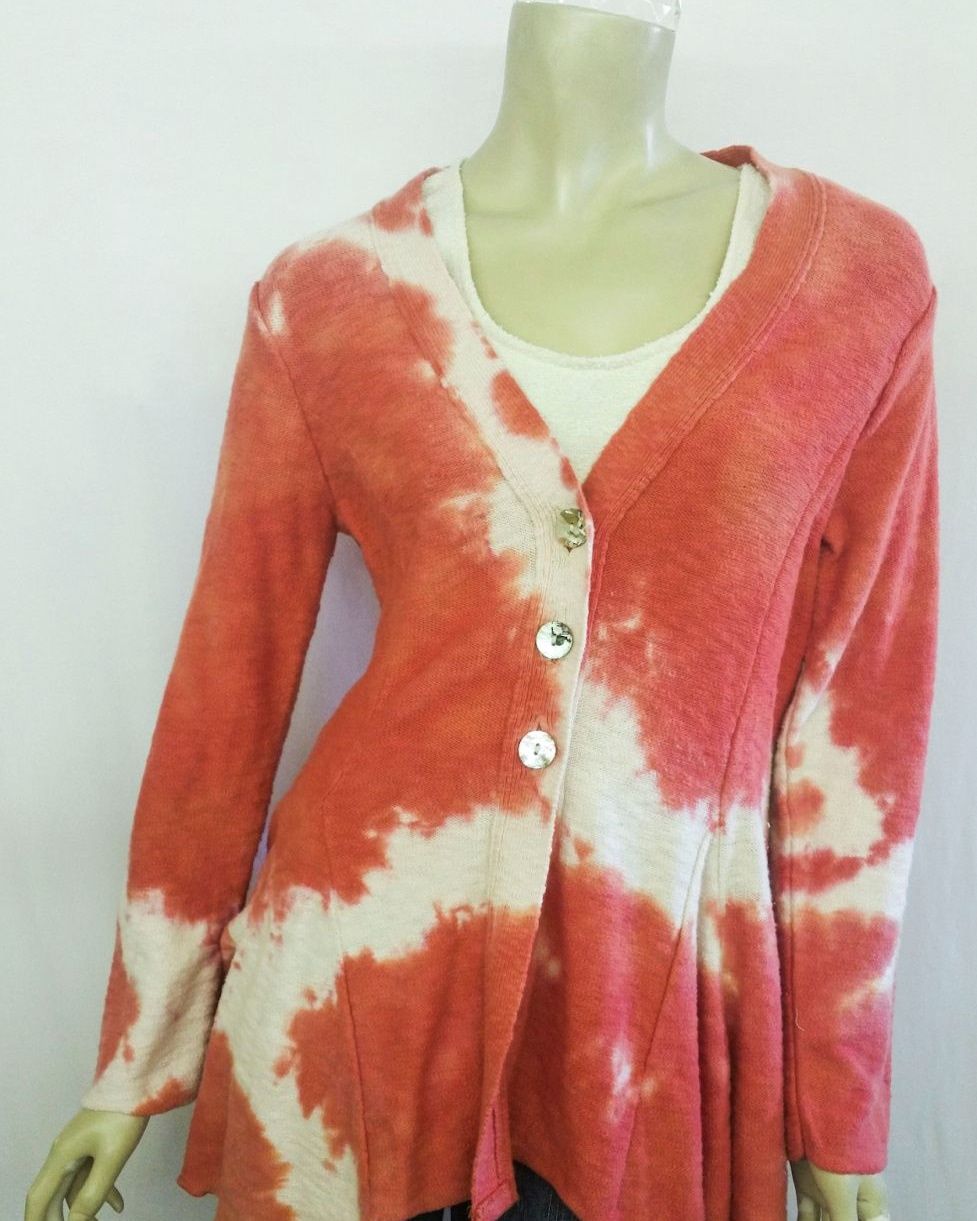 Fresh Fruit Sky-Dye Long Cardigan in Orange Sweet Spring
