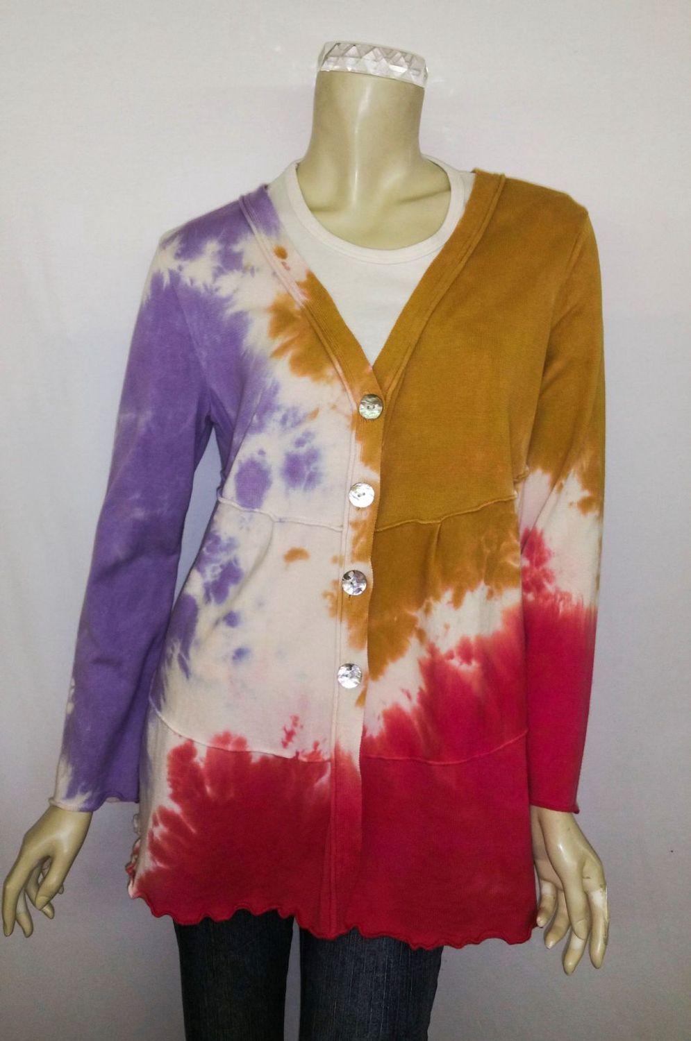 Fresh Fruit Sky-Dye Long Cardigan in Purple Meadow